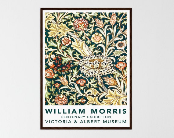 William Morris Exhibition Poster, Botanical Art Nouveau