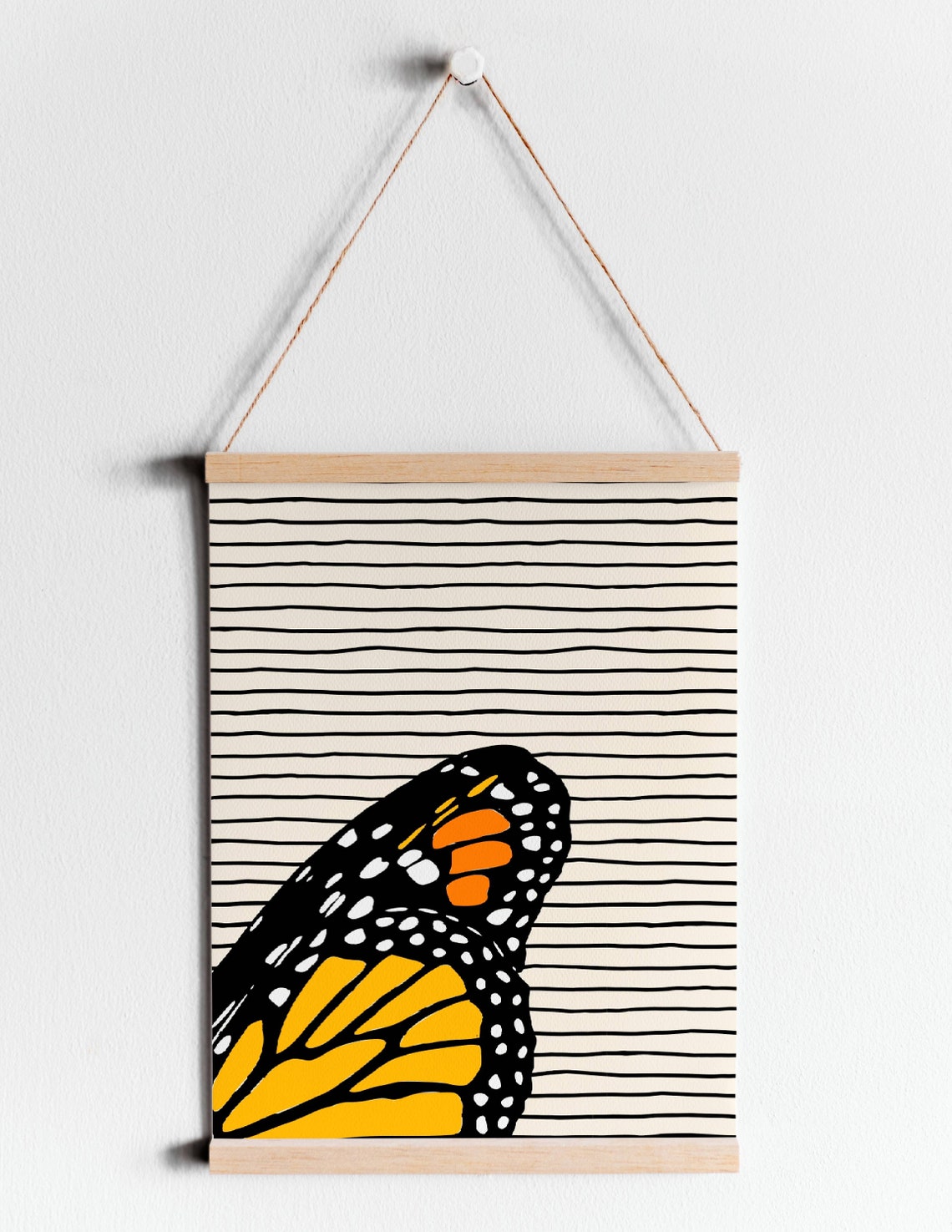 Monarch Butterfly Wing Graphic Bold Stripe Nature Art Poster - Image 2