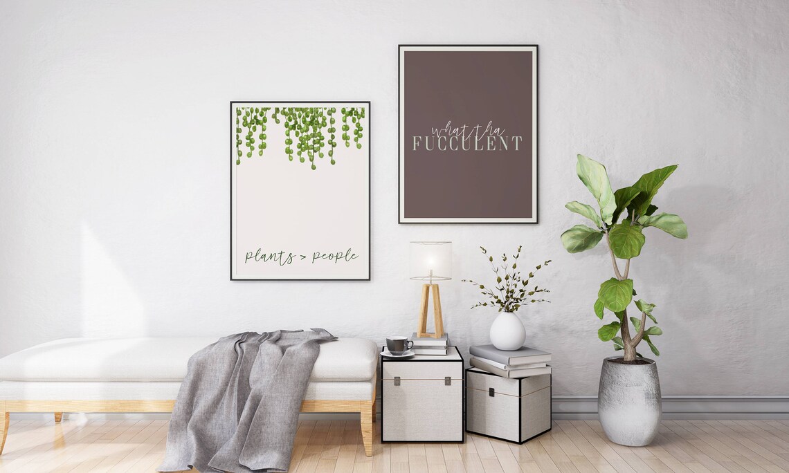 What The Fucculent Funny Succulent Plant Pun Houseplant Wall Art - Image 3