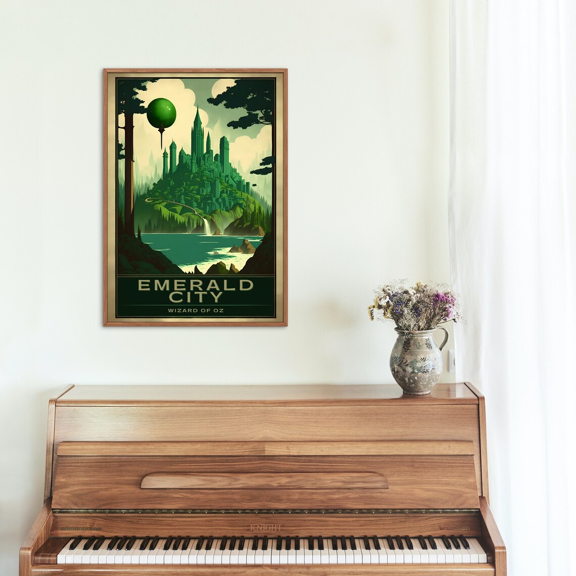 Emerald City Wizard Of Oz Balloon Lake Green Towers Travel Poster - Image 4