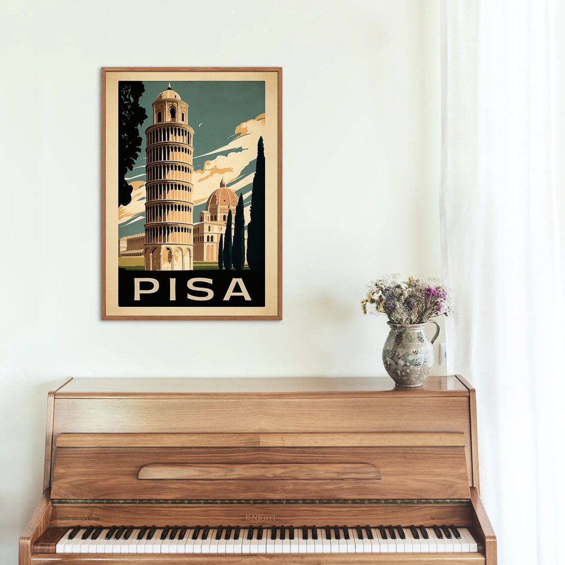 Leaning Tower of Pisa Italy Retro Vintage Travel Poster Landmark View - Image 4