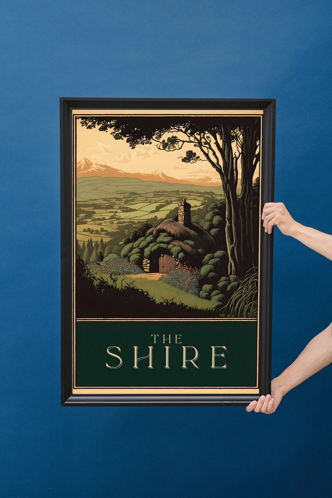 The Shire Hobbit Hole Rolling Hills Valley View Travel Poster - Image 4