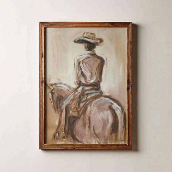 Modern Cowgirl Art Print Western Style Decor Digital Download
