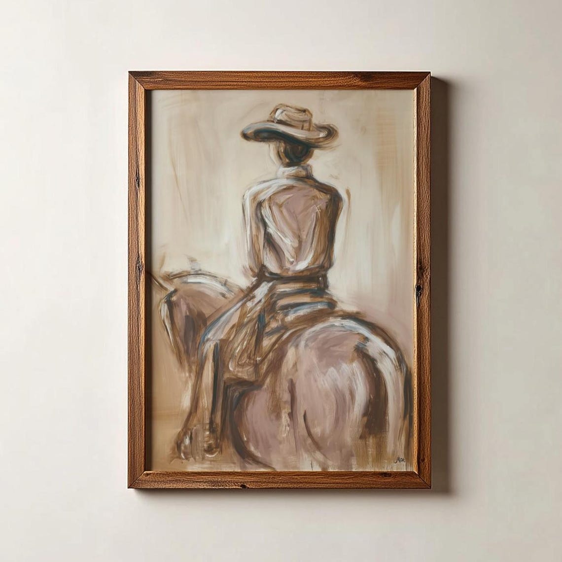 Modern Cowgirl Art Print Western Style Decor Digital Download