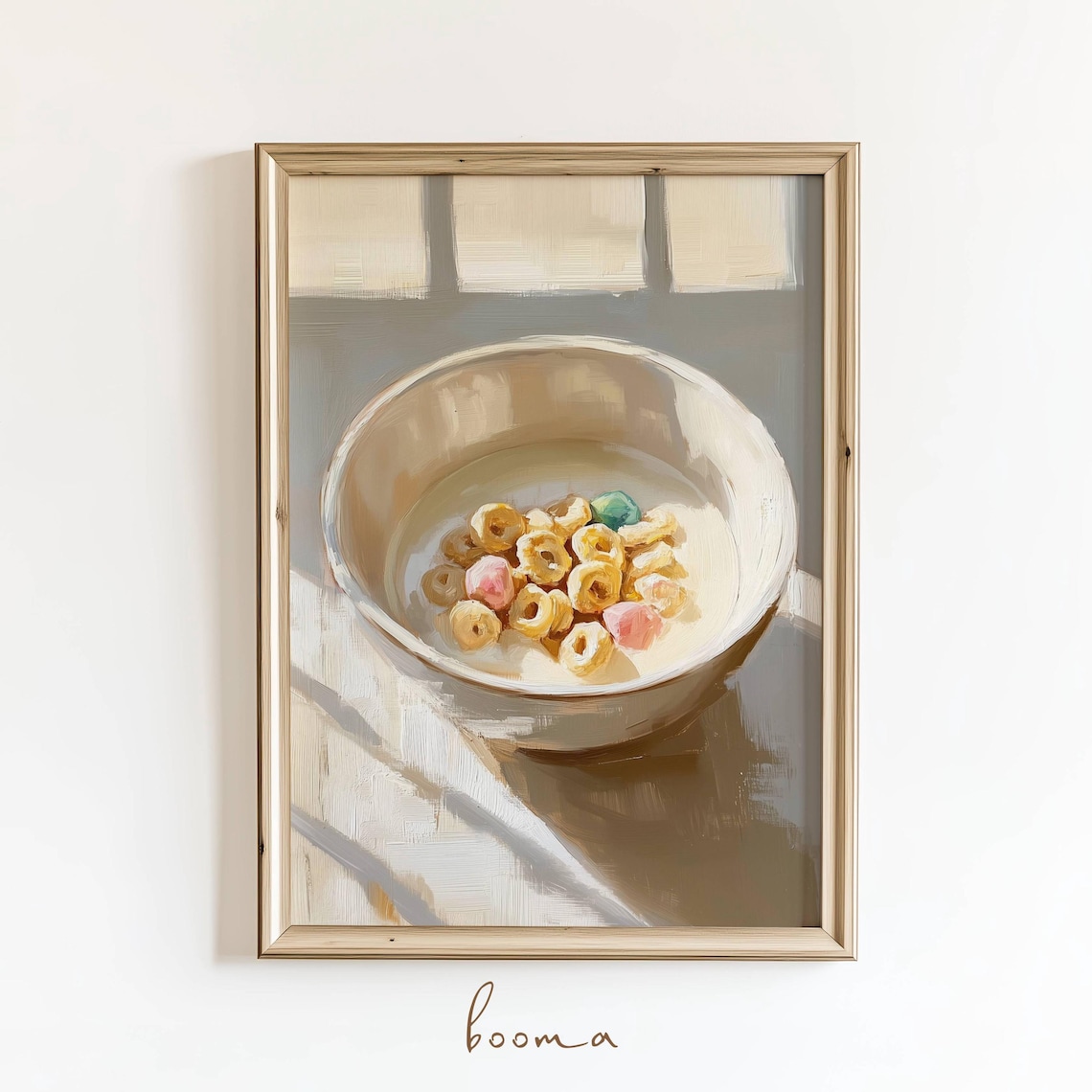 Bowl of Cereal Still Life Painting Playful Breakfast Kitchen Art Poster