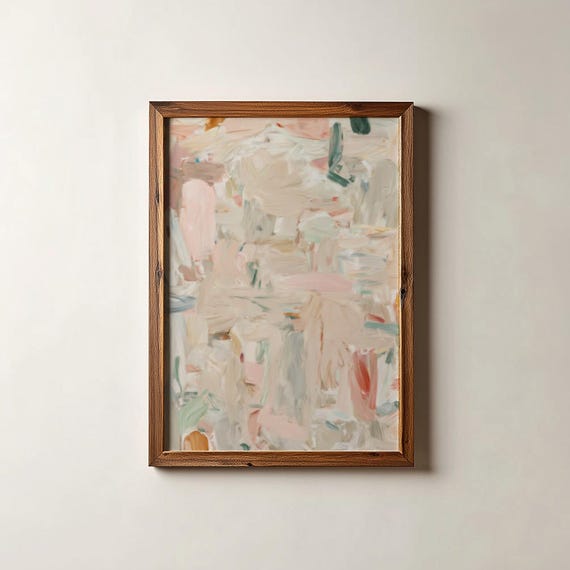 Abstract Pastel Colors Oil Painting Modern Figure Wall Art Colorful Expressionist Decor Digital Download