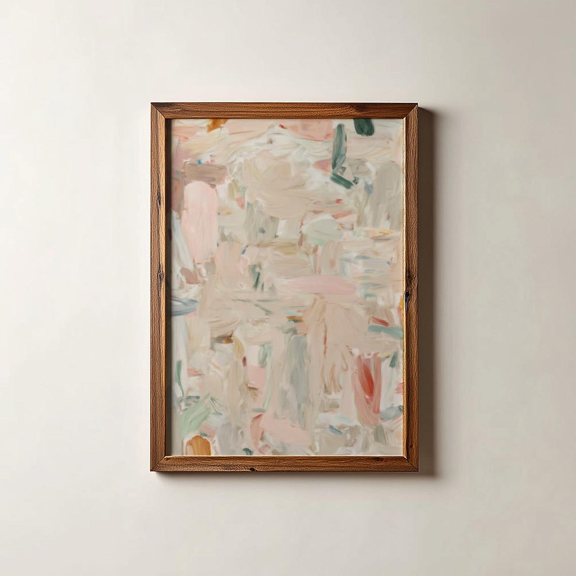 Soft Pastel Abstract Brushstrokes Neutral Blush Calm Modern Poster