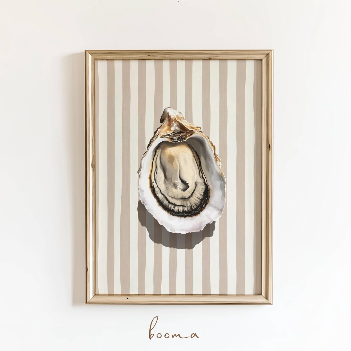 Oyster Shell Painting, Abstract Coastal Art Print