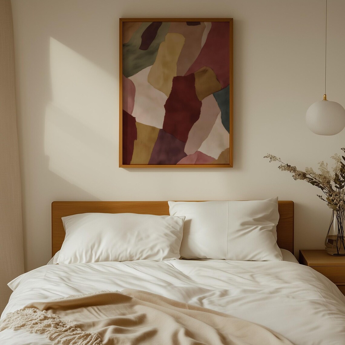 Terracotta Pink Geometric Abstract Modern Colorful Contemporary Art Poster