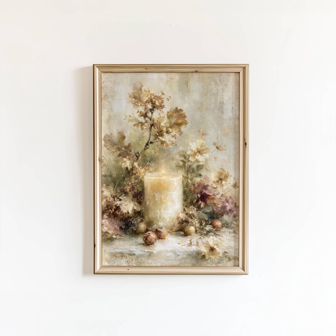 Moody Still Life Print Candle Fall Art Cottagecore Autumn Wall Digital Download