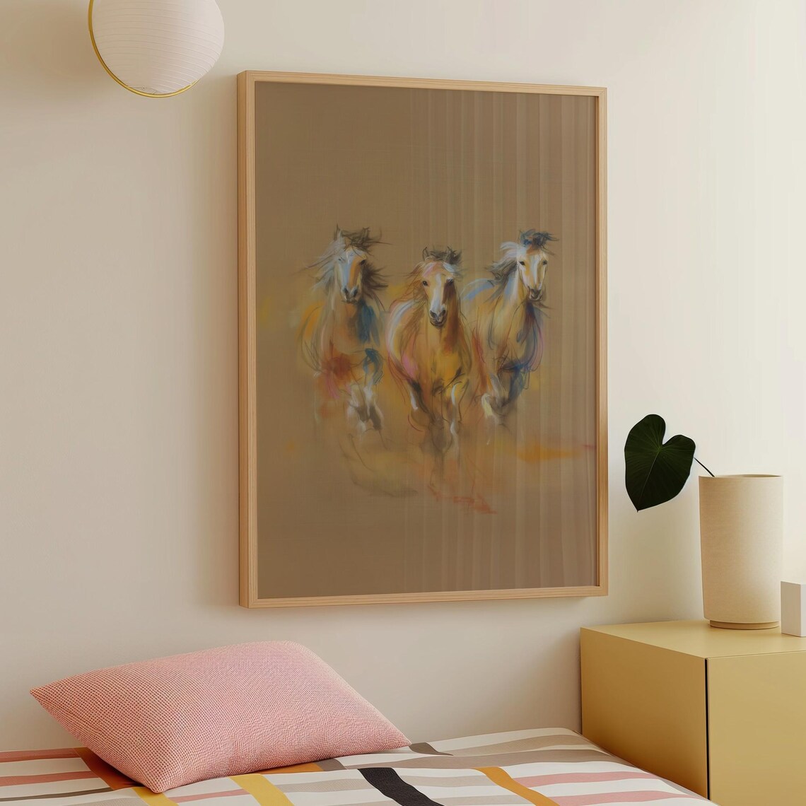 Minimalist Horse Art Print, Modern Equine Poster