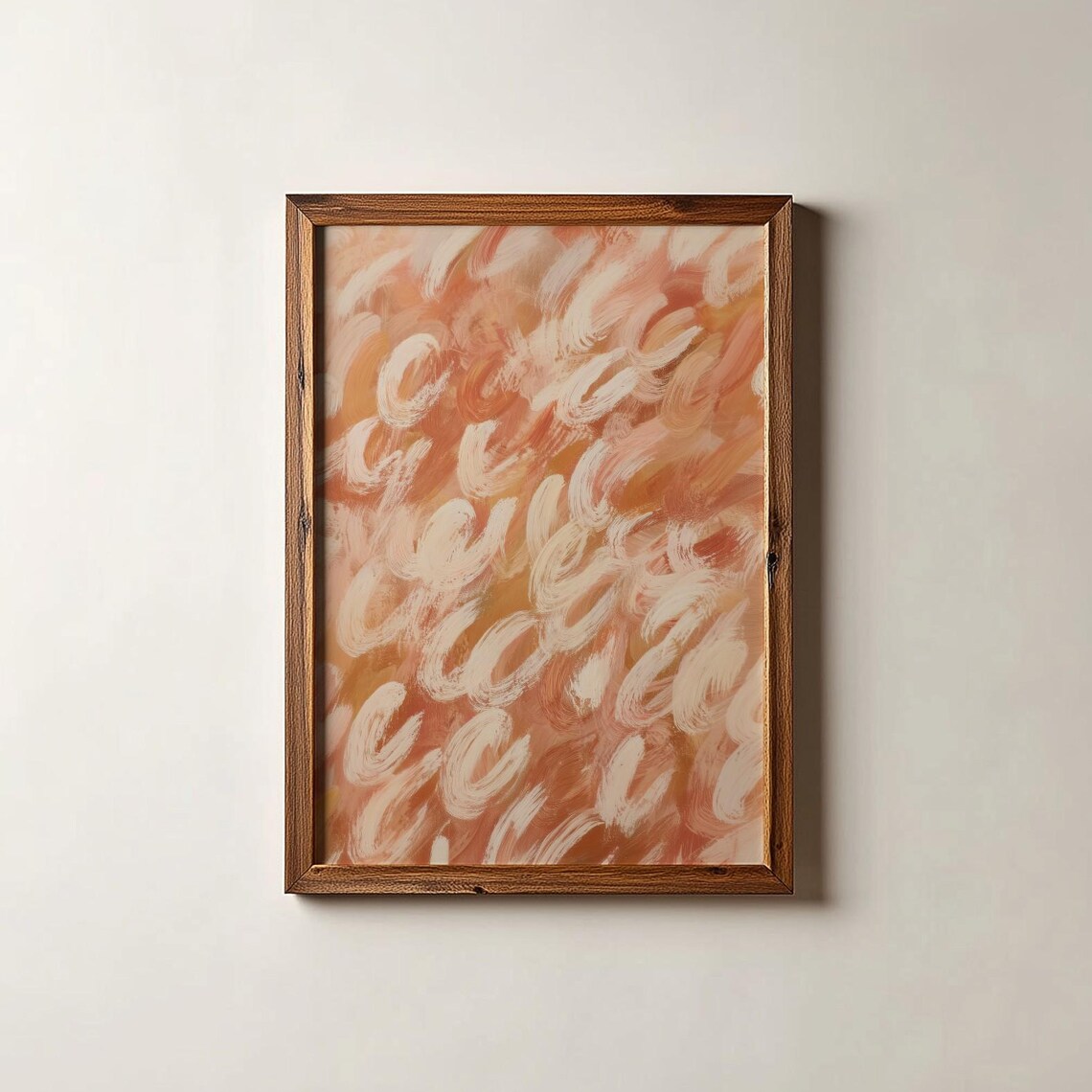 Burnt Orange Abstract Brushstrokes Poster Warm Modern Minimalist Decor