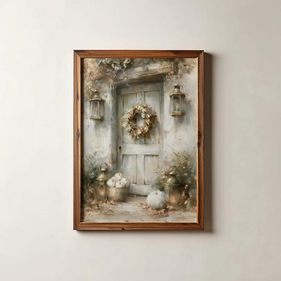 Antique Farmhouse Door Print Vintage Fall Art Cottagecore Autumn Wall Digital Download