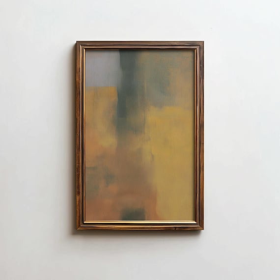 Yellow Tones Abstract Poster, Textured Japandi