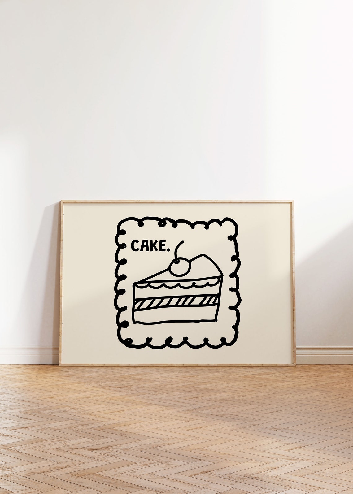 Cake Funny Minimalist Cake Slice Dessert Kitchen Quote Wall Poster - Image 4