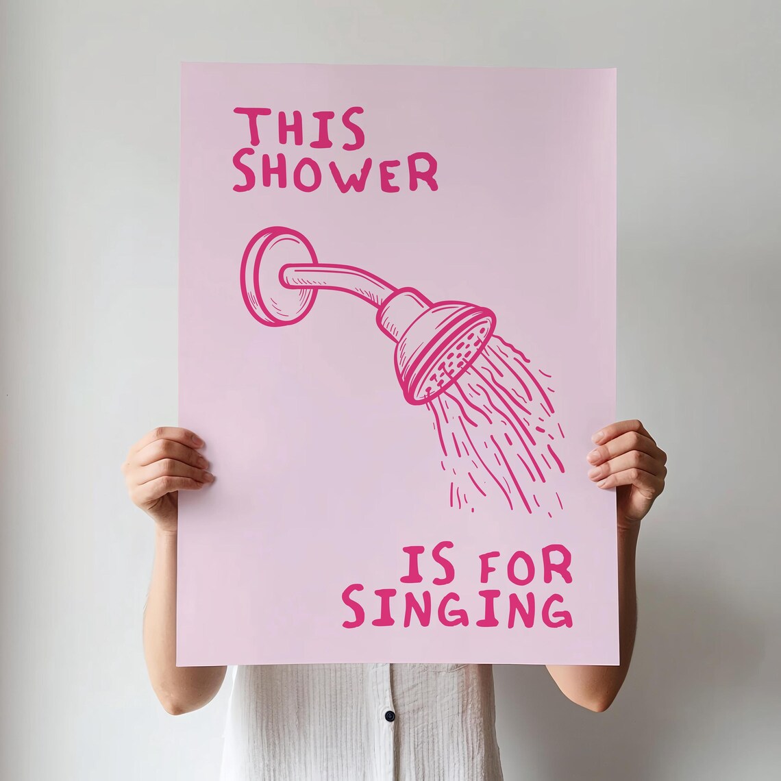 Funny This Shower Is For Singing Pink Showerhead Bathroom Print - Image 3