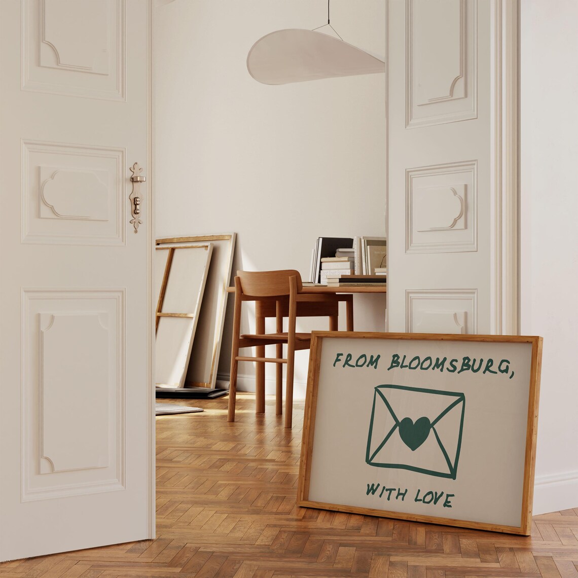 From Bloomsburg With Love Envelope Heart Green Quote Wall Poster - Image 3