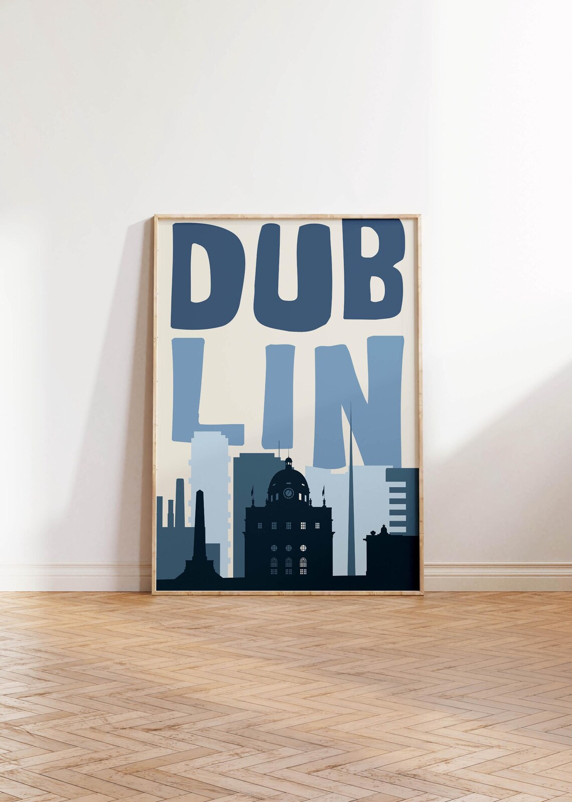 Dublin Skyline Modern Travel Poster, Minimalist