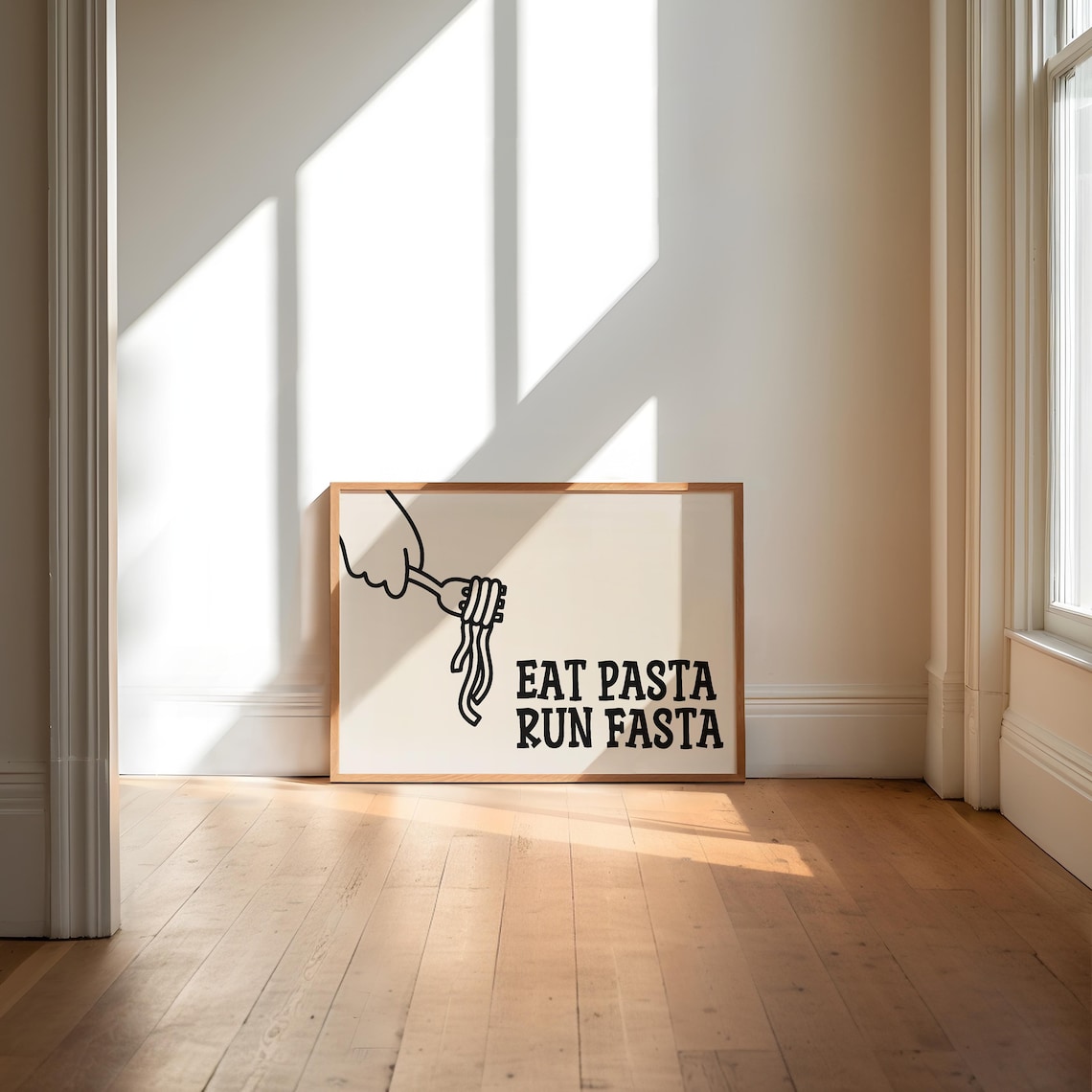 Pasta Quote Retro Kitchen Decor Art Print - Image 2