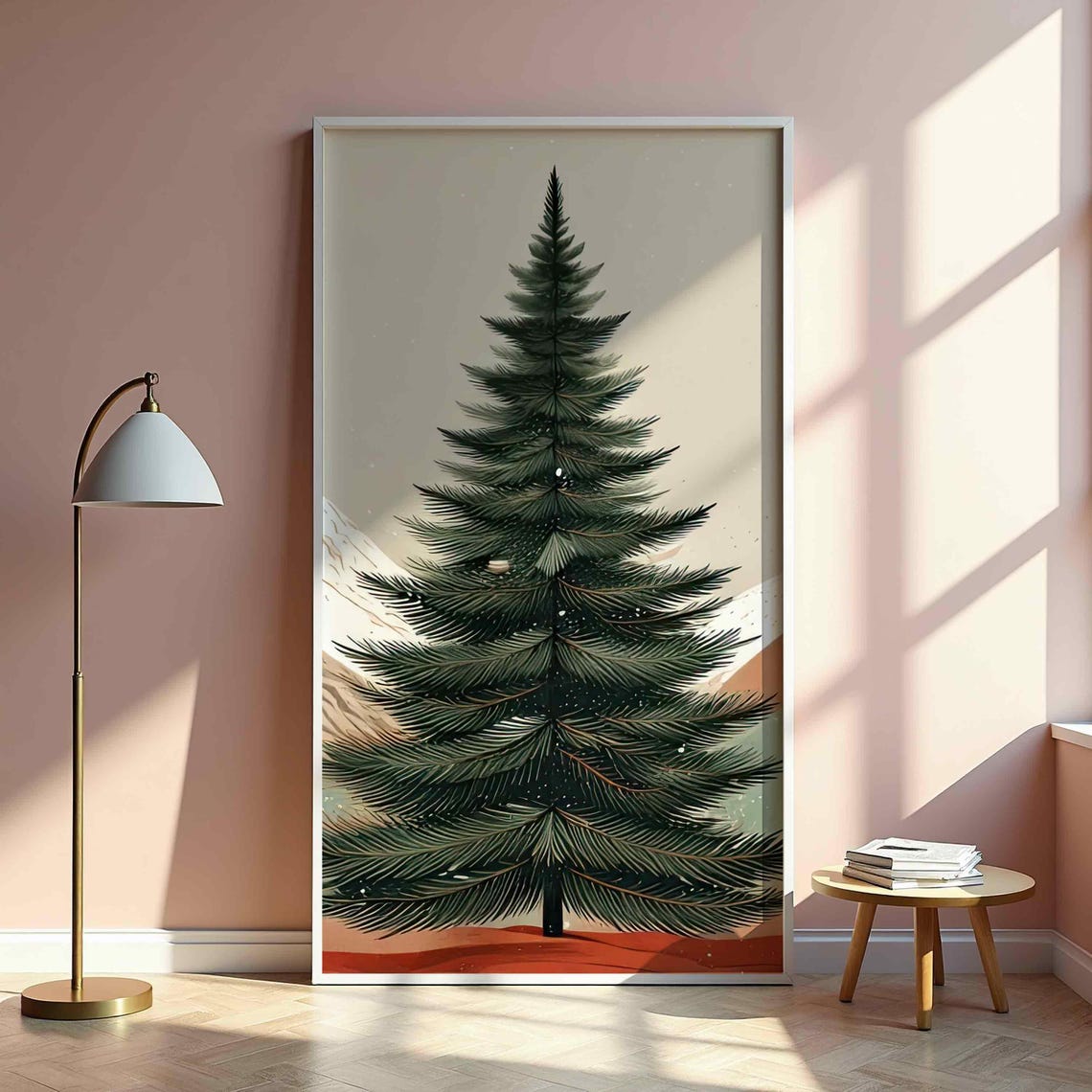 Minimalist Christmas Tree Scandi Winter Evergreen Decor Poster