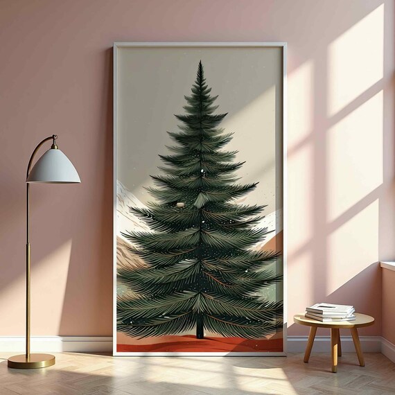 Minimalist Christmas Tree Scandi Winter Evergreen Decor Poster