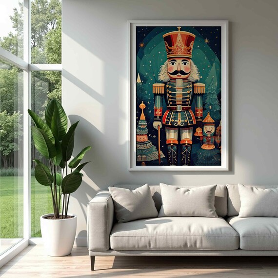 Nutcracker 4 Wall Art Vintage Holiday Decor Retro Cozy Festive Designs Instant Cute Trendy