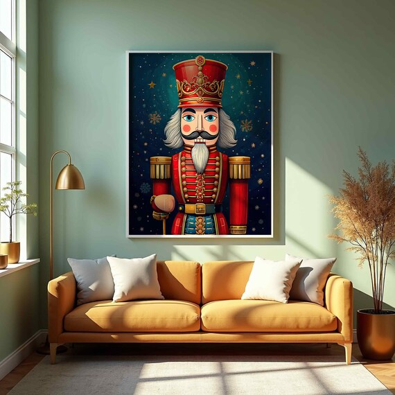 Nutcracker Wall Art Vintage Holiday Decor Retro Cozy Festive Designs Instant Cute Trendy