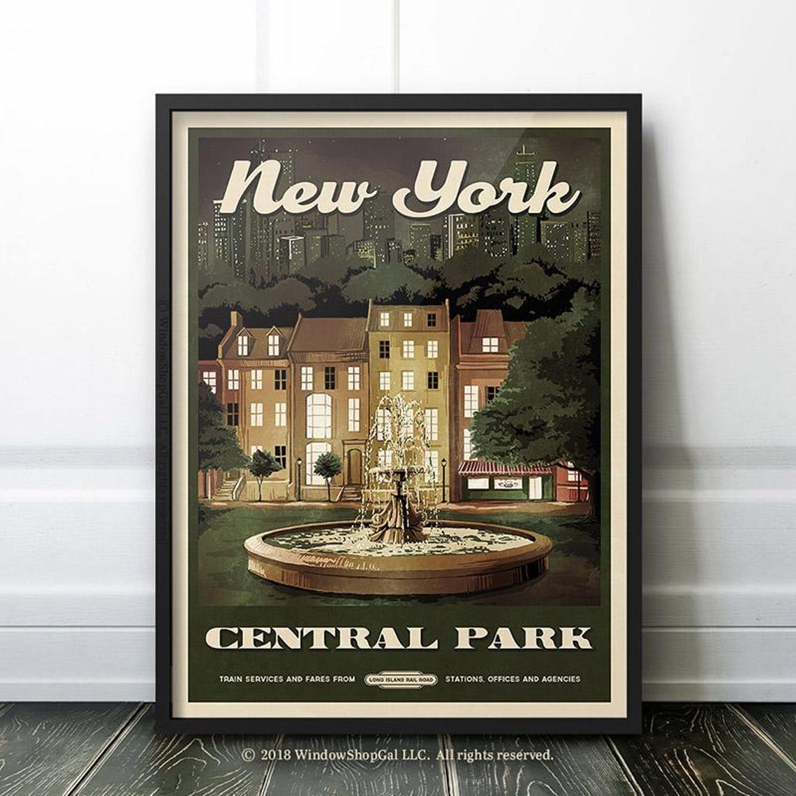 Friends New York Central Park Fountain Vintage Travel Poster - Image 2
