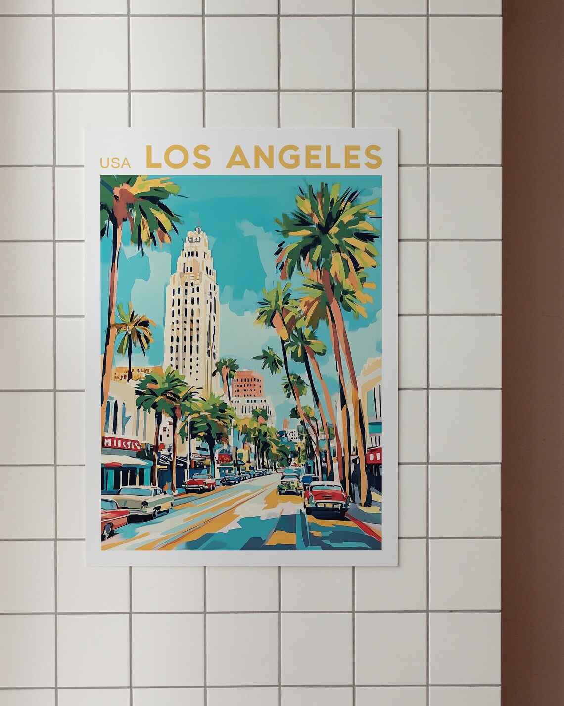Los Angeles Skyline, California Travel Poster - Image 3