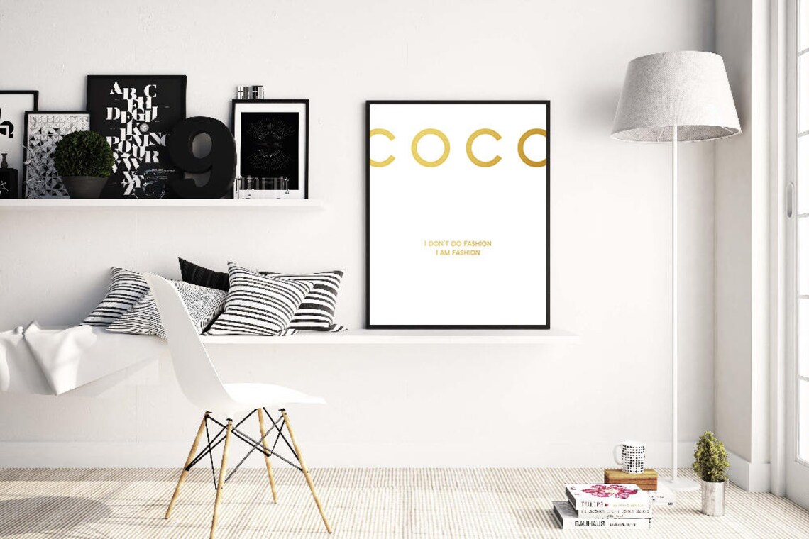 Coco I Do Not Do Fashion I Am Fashion Gold Typography Poster - Image 2
