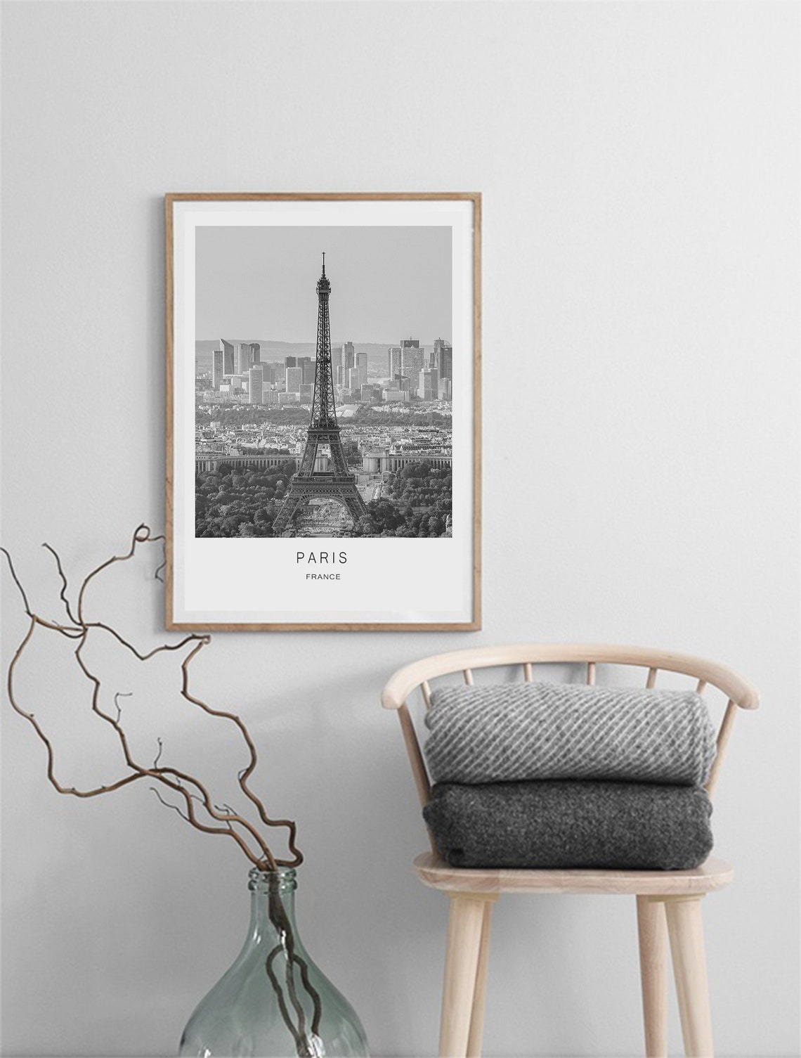 Paris France Eiffel Tower Black And White Photography Poster - Image 3