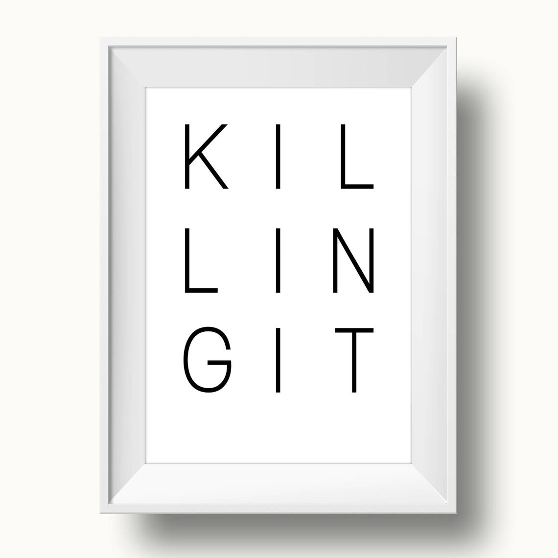 Quotes Print Killing It Poster Typography Poster Art Inspirational Wall Art Black And White Typography Print - Image 2