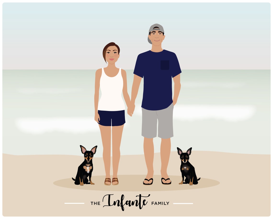 Custom Family Portrait, Add Pet - Image 2