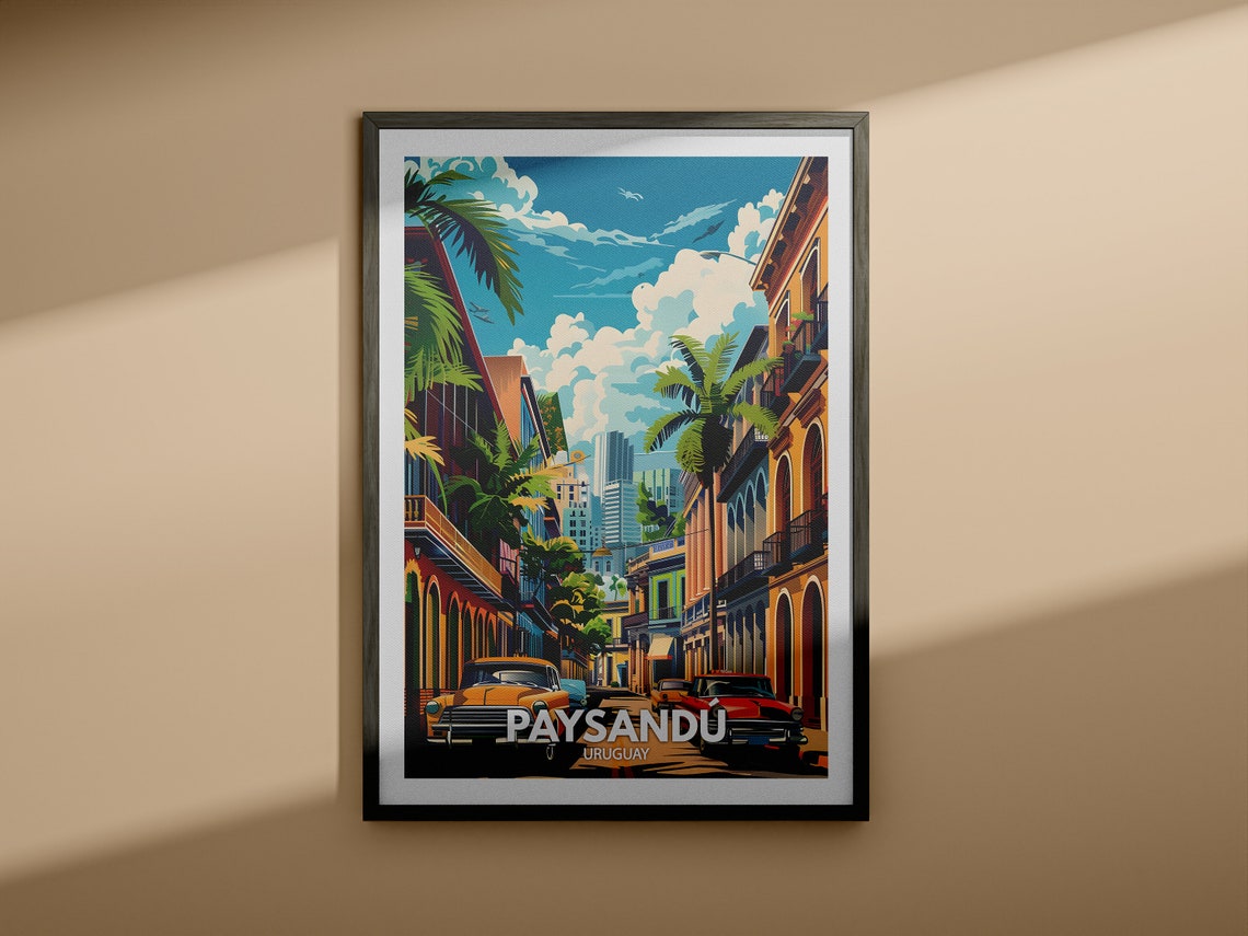 Paysandu Travel Print Uruguay Paysandu Travel Poster Uruguay Travel Poster Uruguay Cityscape Wall Unique City Decor - Image 3