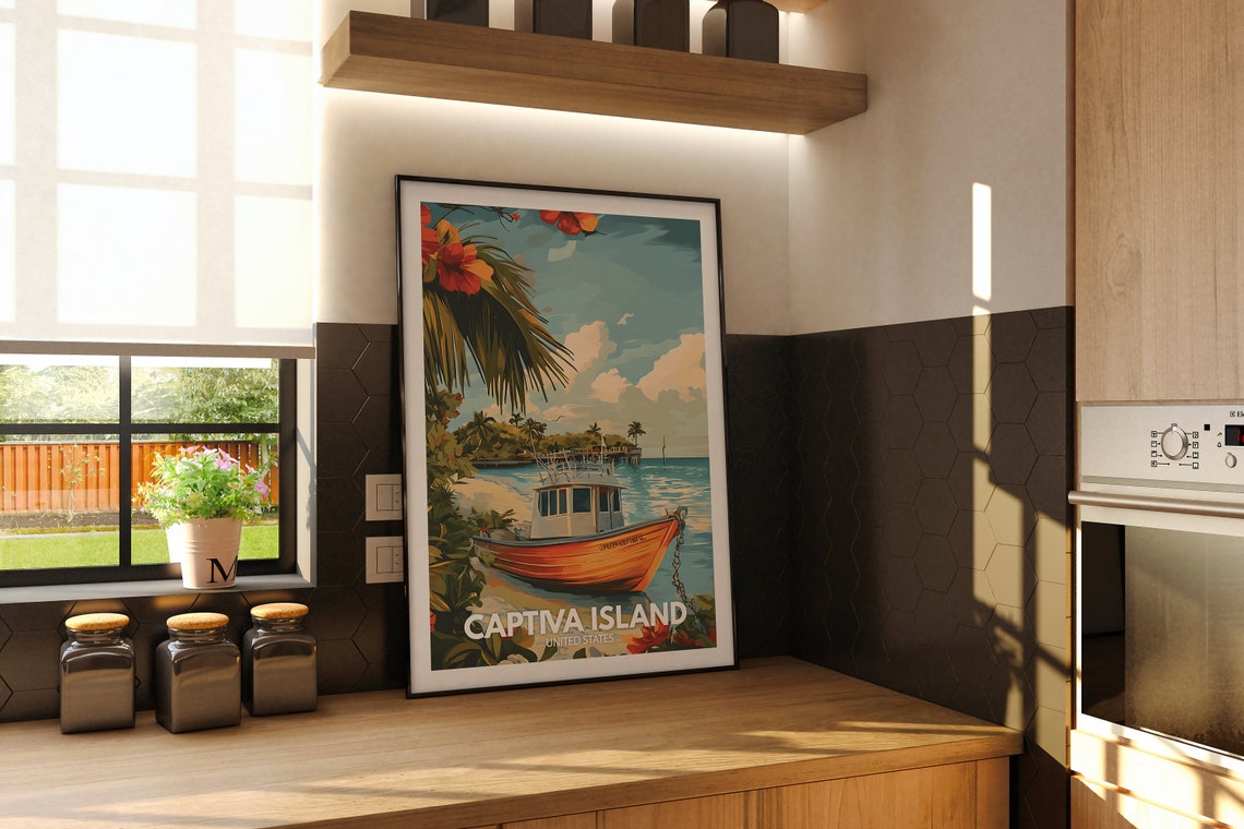 Captiva Island Print United States Captiva Island Poster United States Poster Natural Island Wall Art Seaside Art Decor - Image 2