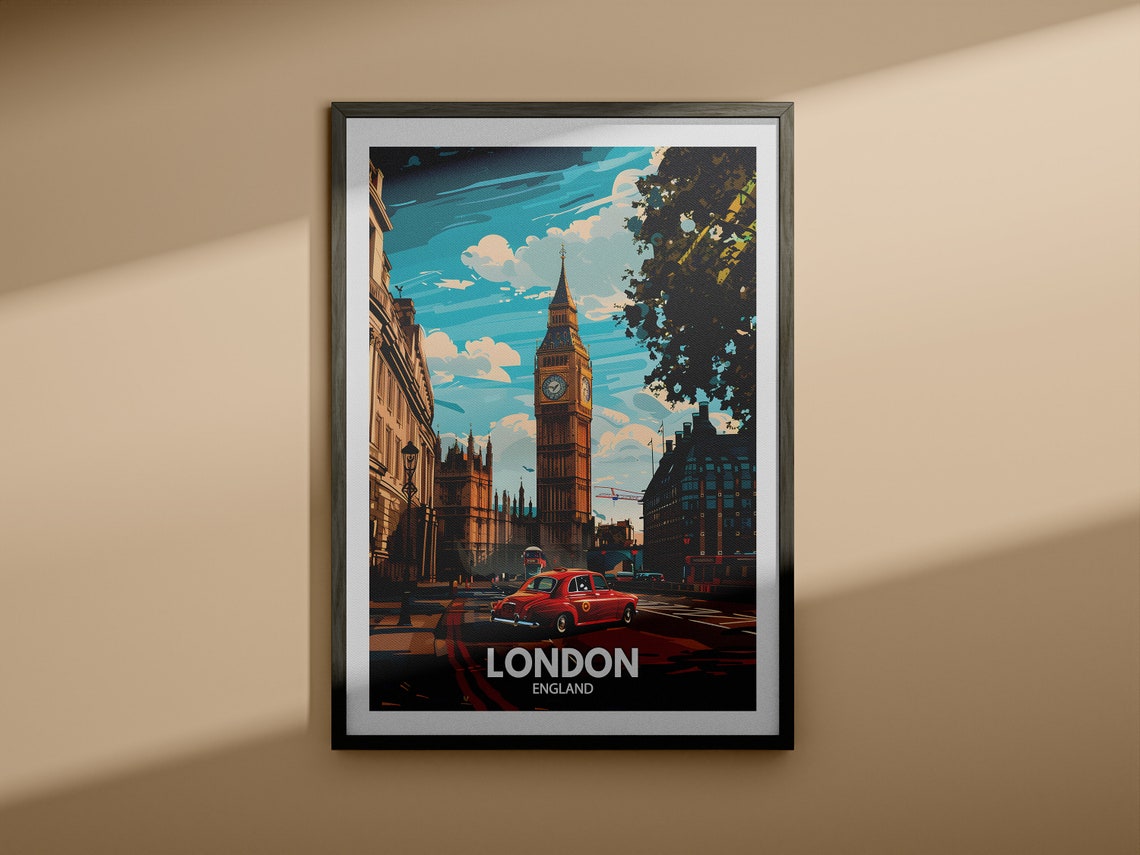 London Travel Print England London Art Poster England Travel Poster United Kingdom Wall Art English Art Decor - Image 3