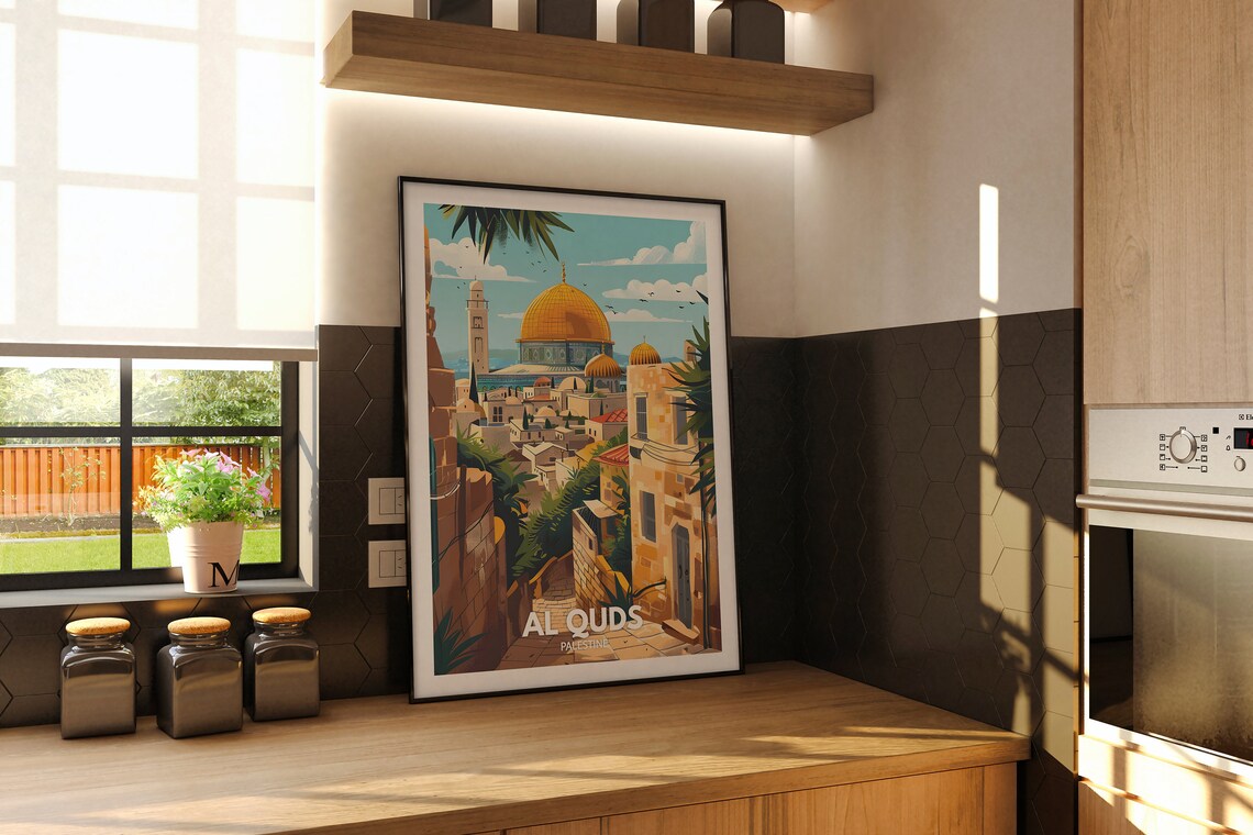 Al Quds Travel Poster, Palestine Cityscape - Image 2