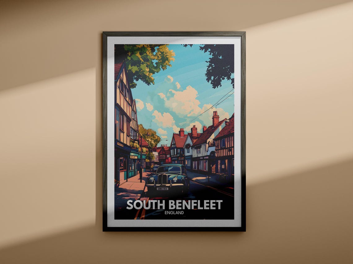 South Benfleet Travel Print England South Benfleet Travel Poster England Travel Poster United Kingdom Wall Art British Art Decor - Image 3