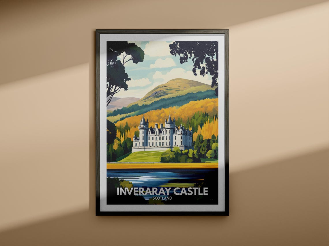Inveraray Castle Print Scotland Inveraray Castle Poster Scotland Travel Art Poster United Kingdom Wall Art Scotland Art Decor - Image 3