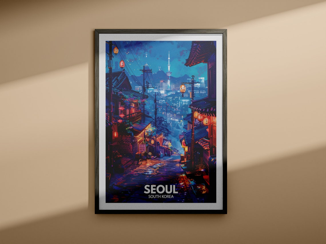 Seoul Art Print South Korea Seoul Travel Poster South Korea Travel Poster South Korea Cityscape Wall Art Unique City Decor - Image 3