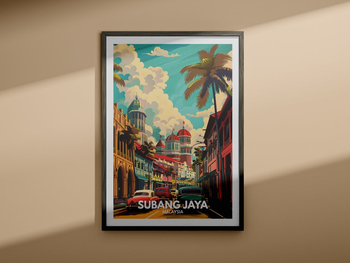 Subang Jaya Print Malaysia Subang Jaya Travel Poster Malaysia Travel Poster Malaysia Cityscape Wall Art Unique City Decor - Image 3