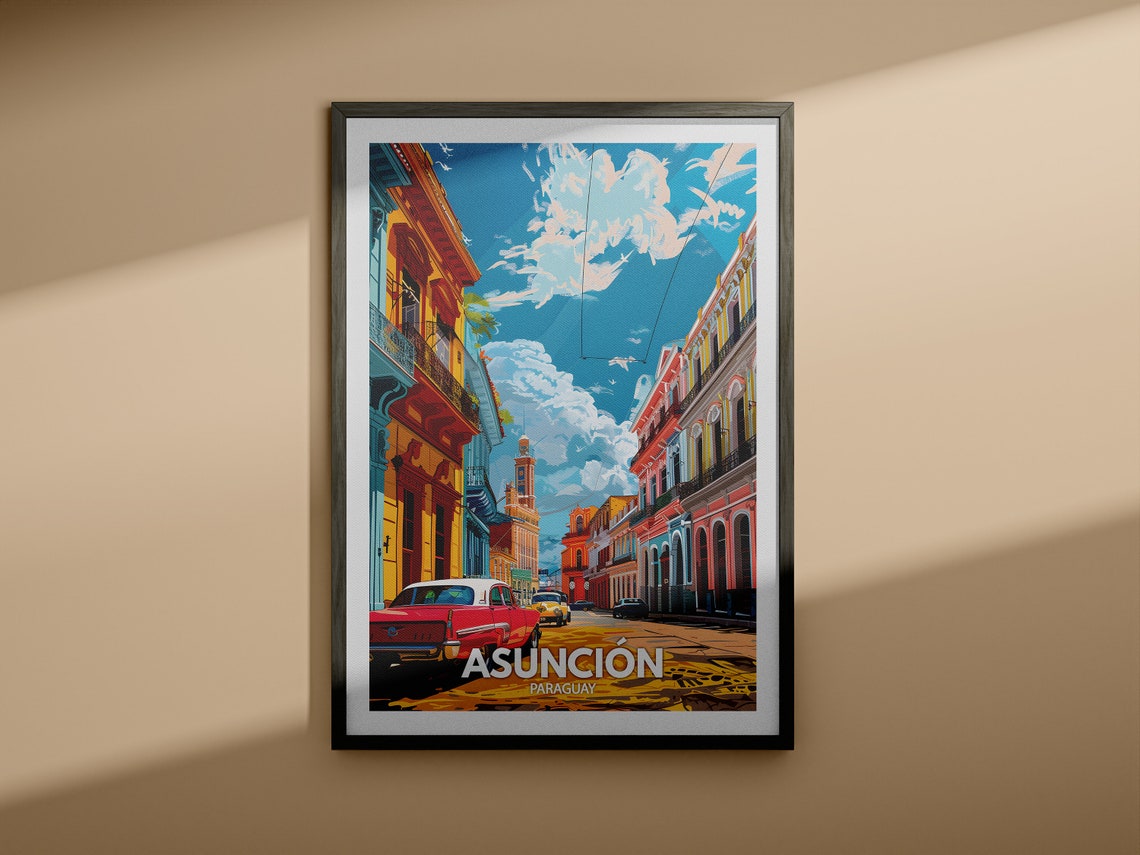 Asuncin Travel Print Paraguay Asuncin Travel Poster Paraguay Travel Poster Paraguay Cityscape Wall Art Unique City Decor - Image 3