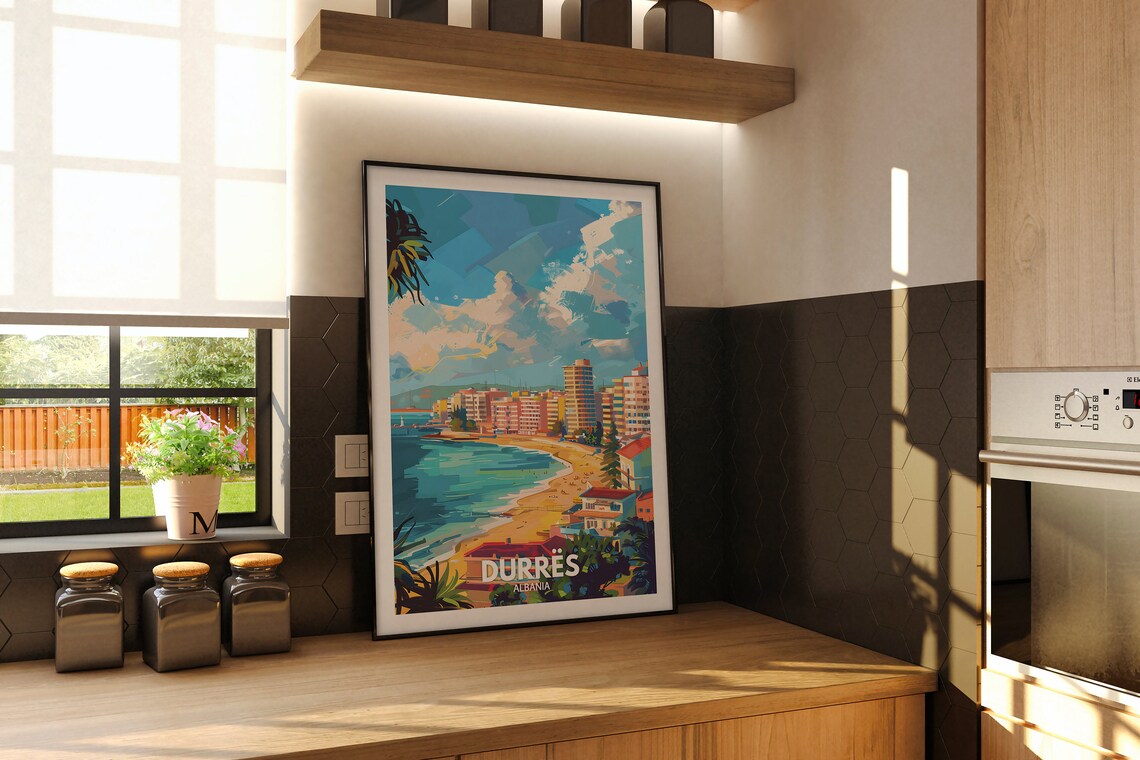 Durrs Print Albania Durrs Travel Poster Albania Travel Poster Albania Cityscape Wall Art Unique City Decor - Image 2
