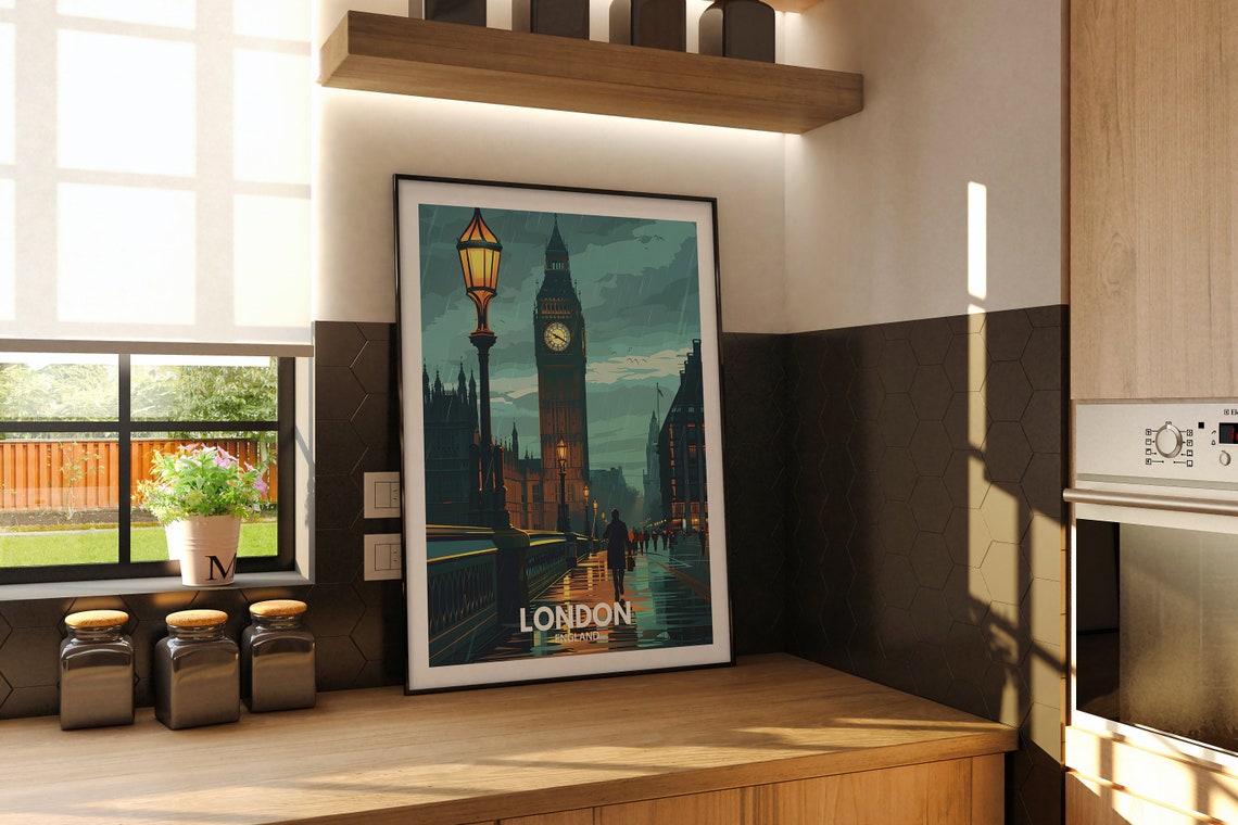 London Art Print England London Art Poster England Travel Poster United Kingdom Wall Art English Art Decor - Image 2