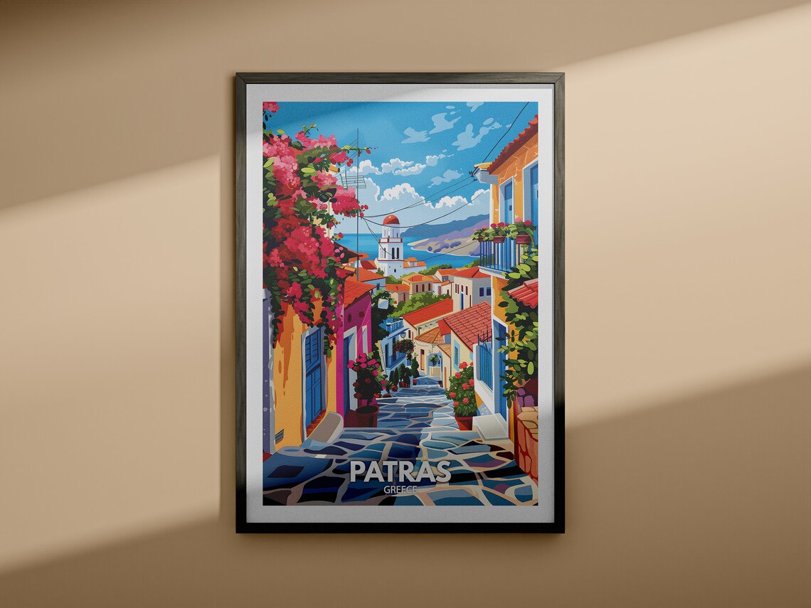 Patras Travel Print Greece Patras Travel Poster Greece Travel Poster Greece Cityscape Wall Art Unique City Decor - Image 3