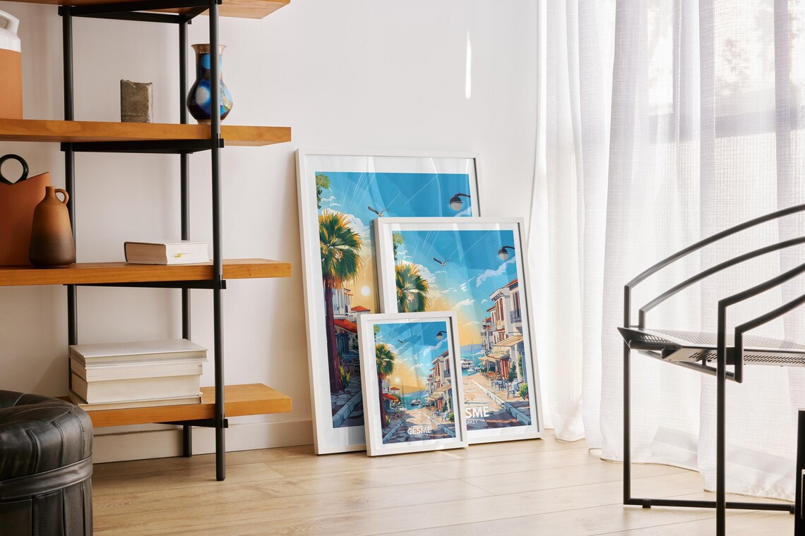 Cesme Travel Print Turkey Cesme Travel Poster Turkey Travel Poster Turkey Cityscape Wall Art Unique City Art Decor - Image 2