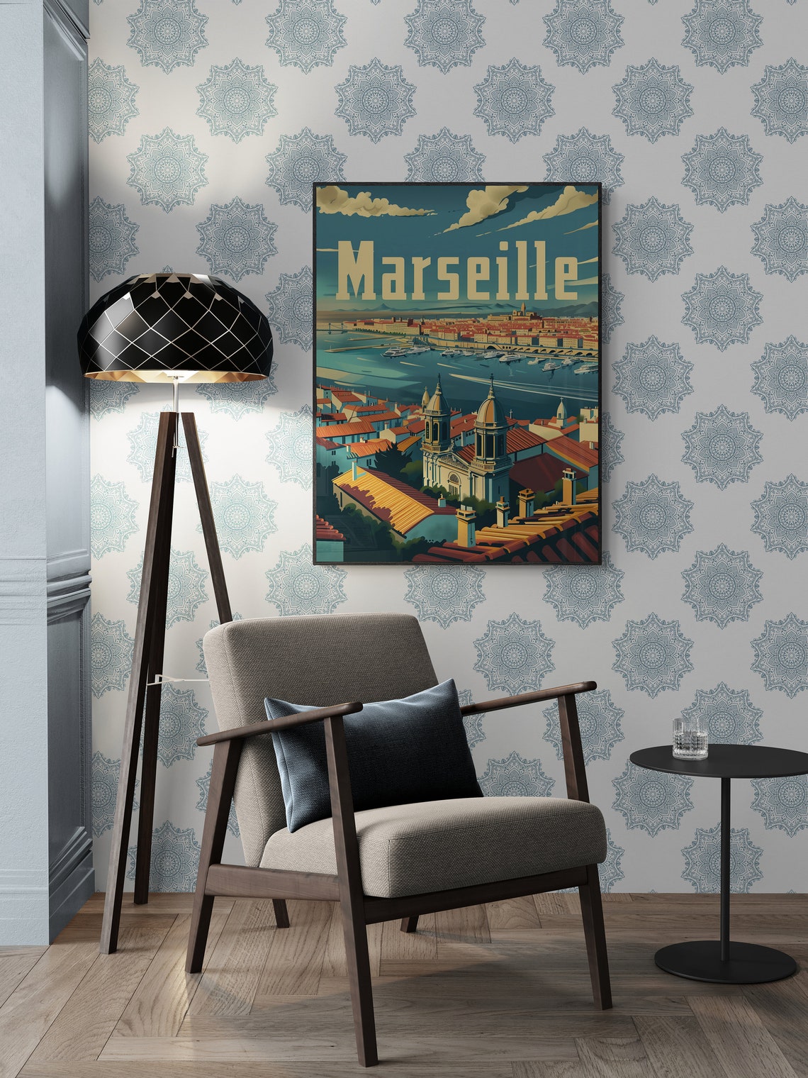 Marseille Harbor Panorama Vintage French Coastal City Poster - Image 3