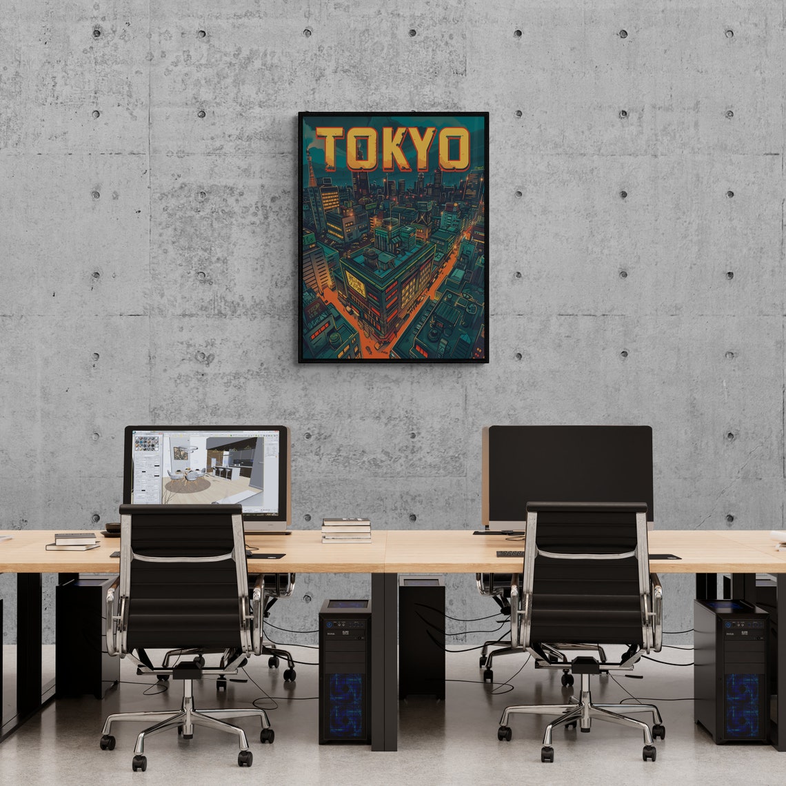 Tokyo Neon Night Skyline Glow Aerial Japanese City Lights Poster - Image 5