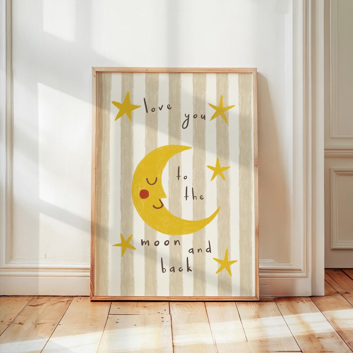 Love You To The Moon Nursery Wall Art, Boho Poster