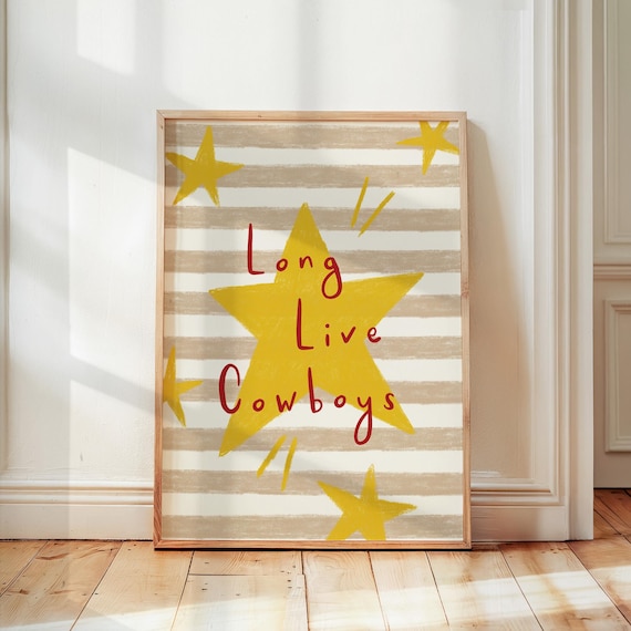 Cowboy Nursery Print, Boho Wild West Decor